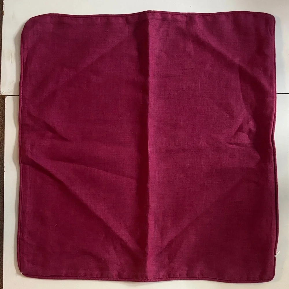 SFERRA Deep Raspberry Linen Pillow Case Cover set of 2